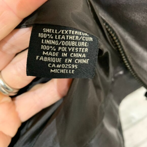 Brody Y2K Leather Moto Bomber Biker Jacket Women's Small Black Motorcycle Retro - Picture 10 of 14